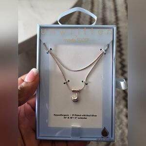 Unwritten Women Silver Letter J Name Initial Necklace New